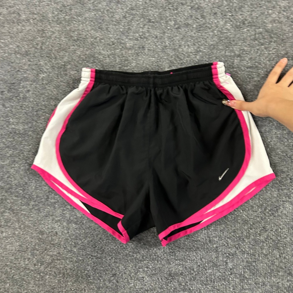 Nike Shorts Womens Size S Black Pink Dri-Fit Running Athletic Mesh Trim Workout